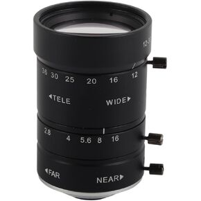 Manual Telephoto Lenses, 8MP 12‑36mm F2.8 Zoom Lens C Mount 2/3 Inch Low Distortion Manual Aperture Focusing Big View Zoom Lens