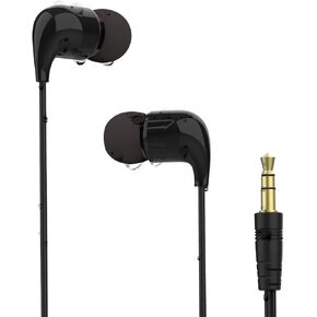 Short Cord Waterproof Earbuds for Swimming, Easy Flip Turns and Not Falling Off, Wired 3.5 mm Jack 15-inch Cord Length, Underwater Headphones for Diving, Snorkeling, Showering(Black)