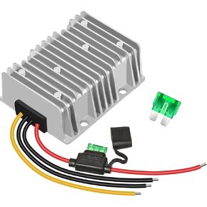 DC 24V 36V 48V Step Down to DC 12V 30A 360W Converter Golf Cart Voltage Reducer Regulator Waterproof Transformer with Fuse