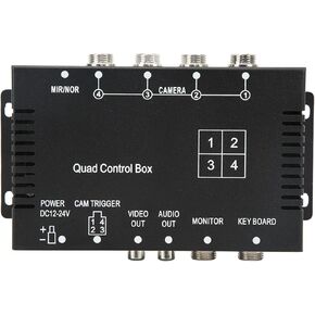 Parking Camera Video Switch 4 Channel Video Splitter Control Box DC12V 24V Image Switch Remote Control High Definition for Truck Bus Boat