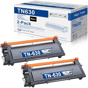 TN-630 TN 630 Replacement for Brother TN630 2-Pack Standard Yield Black Toner Cartridge with Approximately 2,000 Page Yield/Cartridge | Suitable for HL-L2360DW HL-L2320D HL-L2380DW MFC-L2700DW Printer