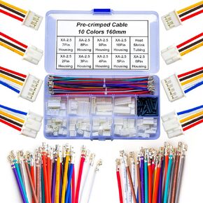 XA 2.5 Female Connectors and 22AWG Pre-Crimped Cables,Compatible with JST-XA 2.5mm Pitch Connector Kit,XA-2.54 2/3/4/5/6/7/8/9/10Pin Housing (YO-XA2.54)