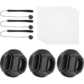 PATIKIL 95mm Lens Cap Set, 3Pack Sides Pinch Snap Camera Lens Cover for Front Len Suitable for 95mm Thread Universal DSLR Lenses for Nikon, for Fujifilm, for Pentax, for Leica