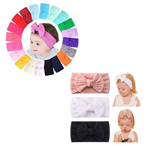 20pcs Baby Girls Nylon Headbands Turban Hair Bows Hair Band Elastic Hair Accessories + Baby Girl Headband Bows Nylon Head Wraps Newborn Hairbands Infant Toddler Hair Bow (1- Black White Pink)