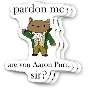 (3 قطع) ملصقات كلمات موسيقية ألكسندر هاميلتون اقتباسات Pardon Me are You Aaron Purr Sir ملصق مقاس 3 بوصة لزجاجة المياه، الكوب، الكمبيوتر المحمول، القبعة، جراب الهاتف in Kuwait