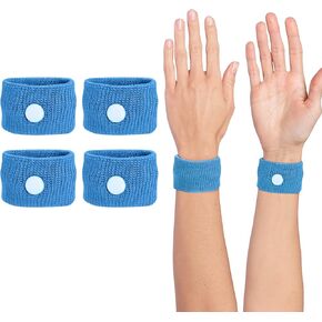Motion Sickness Wristband, Anti-Nausea Acupressure Wrist Band for Nausea Relief, Dizziness and Vomiting from Car Sea Boat Flying Travel Sickness for Adults and Kids (Grey, Small, 2 Pairs)