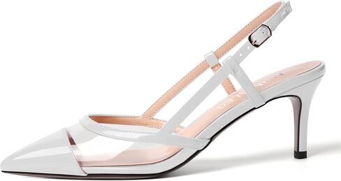 NUMALEO Womens Patent Pointed Toe Bridal Casual Buckle Ankle Strap Kitten Mid Heel Pumps Shoes 2.5 Inch in Saudi Arabia