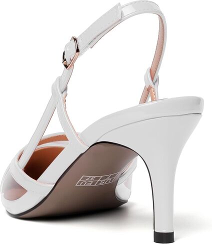 NUMALEO Womens Patent Pointed Toe Bridal Casual Buckle Ankle Strap Kitten Mid Heel Pumps Shoes 2.5 Inch in Saudi Arabia