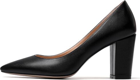 WAYDERNS Women's Slip On Matte Pointed Toe Block High Heel Pumps Shoes 3.5 Inch in Kuwait