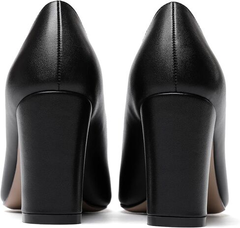 WAYDERNS Women's Slip On Matte Pointed Toe Block High Heel Pumps Shoes 3.5 Inch in Kuwait