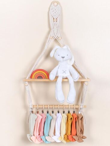 POVETIRE حامل مشبك مصاصة منظم مرايل الطفل، حامل مرايل لعاب الطفل المحايد - منظم ملابس تجشؤ الطفل، تخزين معلق لديكور الحائط لغرفة الأطفال حديثي الولادة من الفتيات والفتيان in Kuwait