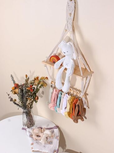 POVETIRE حامل مشبك مصاصة منظم مرايل الطفل، حامل مرايل لعاب الطفل المحايد - منظم ملابس تجشؤ الطفل، تخزين معلق لديكور الحائط لغرفة الأطفال حديثي الولادة من الفتيات والفتيان in Kuwait