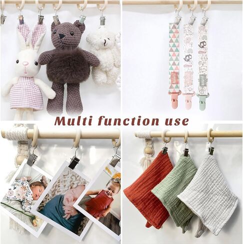 POVETIRE حامل مشبك مصاصة منظم مرايل الطفل، حامل مرايل لعاب الطفل المحايد - منظم ملابس تجشؤ الطفل، تخزين معلق لديكور الحائط لغرفة الأطفال حديثي الولادة من الفتيات والفتيان in Kuwait