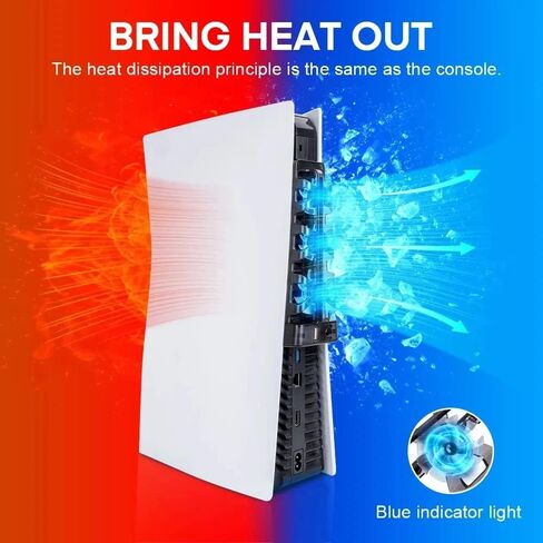 مروحة تبريد navor متوافقة مع PS5، تبديد الحرارة 3 مراوح عالية السرعة متوافقة مع وحدة تحكم Playstation 5 CFI-1000A وCFI-1000B. in Kuwait