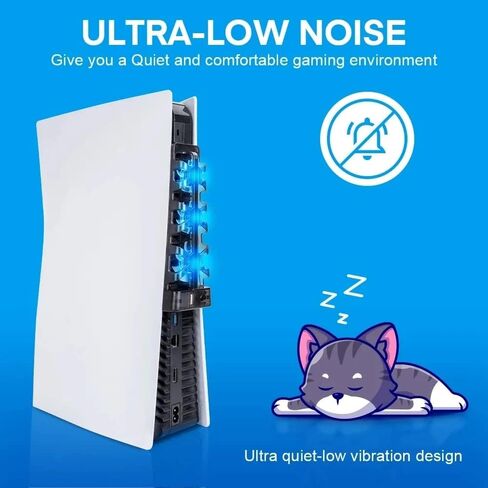 مروحة تبريد navor متوافقة مع PS5، تبديد الحرارة 3 مراوح عالية السرعة متوافقة مع وحدة تحكم Playstation 5 CFI-1000A وCFI-1000B. in Kuwait