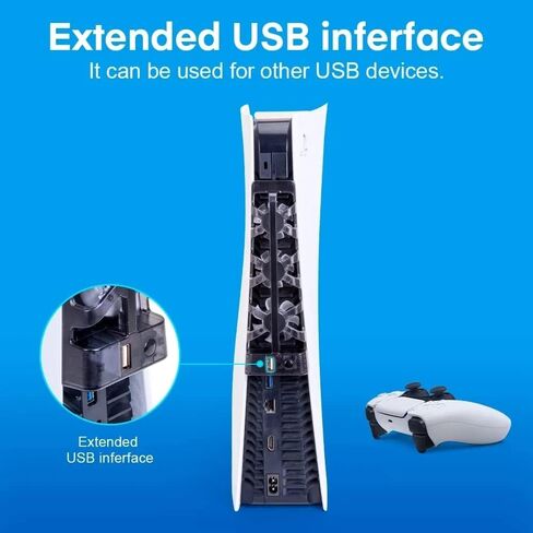 مروحة تبريد navor متوافقة مع PS5، تبديد الحرارة 3 مراوح عالية السرعة متوافقة مع وحدة تحكم Playstation 5 CFI-1000A وCFI-1000B. in Kuwait