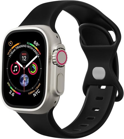 سوار من السيليكون متوافق مع سوار ساعة Apple مقاس 38 مم 40 مم 41 مم 42 مم 44 مم 45 مم 49 مم، حزام بديل لأساور رياضية من السيليكون الناعم لساعة Apple Watch Ultra 2 Ultra SE Series 9 8 7 6 5 4 3 2 1 للنساء والرجال in Saudi Arabia