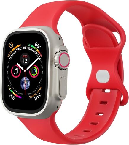 سوار من السيليكون متوافق مع سوار ساعة Apple مقاس 38 مم 40 مم 41 مم 42 مم 44 مم 45 مم 49 مم، حزام بديل لأساور رياضية من السيليكون الناعم لساعة Apple Watch Ultra 2 Ultra SE Series 9 8 7 6 5 4 3 2 1 للنساء والرجال in Saudi Arabia