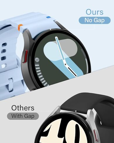 Silicone Sport Band Compatible With Samsung Galaxy Watch 7 Band 40mm 44mm,No Gap Sporty Strap with Decorative Woven Line for Samsung Watch 7 44mm Bands Men Women(2024) in Kuwait