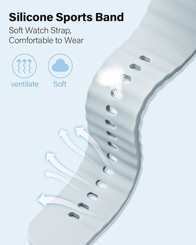 Silicone Sport Band Compatible With Samsung Galaxy Watch 7 Band 40mm 44mm,No Gap Sporty Strap with Decorative Woven Line for Samsung Watch 7 44mm Bands Men Women(2024) in Kuwait