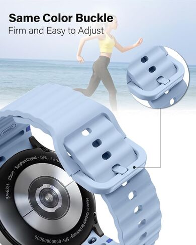 Silicone Sport Band Compatible With Samsung Galaxy Watch 7 Band 40mm 44mm,No Gap Sporty Strap with Decorative Woven Line for Samsung Watch 7 44mm Bands Men Women(2024) in Kuwait