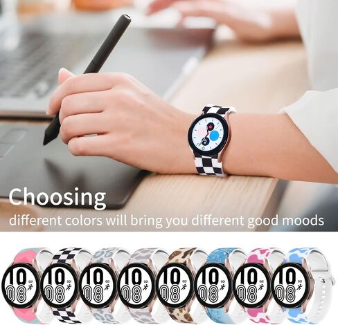 حزام Watbro متوافق مع رخام البقرة Samsung Galaxy Watch 6 Band Classic 43mm 47mm 40mm 44mm، Galaxy Watch 5/4، سوار طباعة رخام البقرة لـ Galaxy Watch5 pro/Galaxy Watch4 Classic 46mm 42mm النساء والرجال in Kuwait
