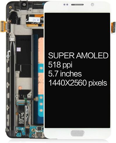 A-MIND لهاتف Samsung Galaxy Note 5 N920 SM-N920A N920i N920P N920T N920V 5.7 بوصة مجموعة استبدال مجموعة شاشة LCD تعمل باللمس مع إطار، واقي شاشة + أدوات (أزرق مع إطار) in Kuwait