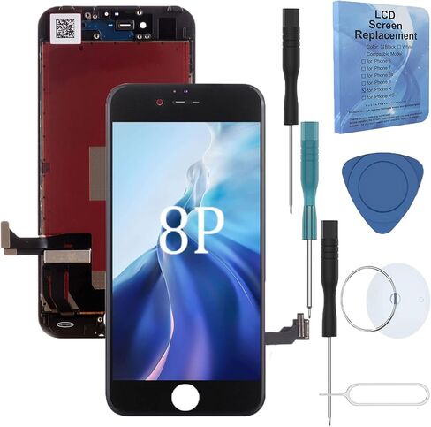 متوافق مع شاشة iPhone 8 Plus البديلة مقاس 5.5 بوصة، شاشة رقمية LCD لتجميع A1897 A1864 مع مجموعة أدوات إصلاح (شاشة لهاتف iPhone 8 Plus أسود) in Kuwait