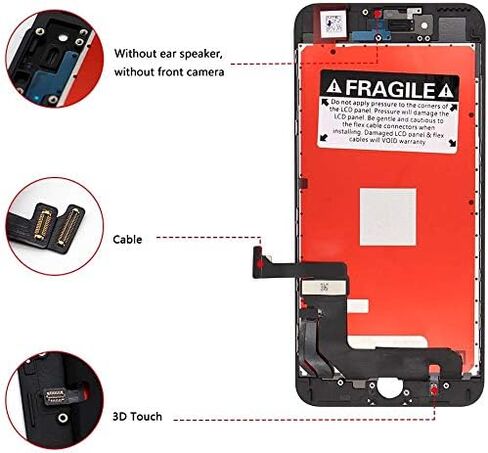 متوافق مع شاشة iPhone 8 Plus البديلة مقاس 5.5 بوصة، شاشة رقمية LCD لتجميع A1897 A1864 مع مجموعة أدوات إصلاح (شاشة لهاتف iPhone 8 Plus أسود) in Kuwait