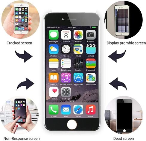 متوافق مع شاشة iPhone 8 Plus البديلة مقاس 5.5 بوصة، شاشة رقمية LCD لتجميع A1897 A1864 مع مجموعة أدوات إصلاح (شاشة لهاتف iPhone 8 Plus أسود) in Kuwait