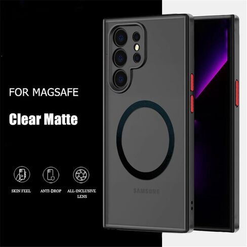 جراب Galaxy Note 10 Plus مغناطيسي [يدعم شاحن Magsafe] لاسلكي مضاد للخدش ومضاد للصدمات غير لامع لحماية الكاميرا النحيفة غطاء هاتف رفيع لهاتف Samsung Galaxy Note 10 Plus 6.8 بوصة - أسود in Kuwait