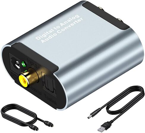RIIPOO Digital to Analog Audio Converter - DAC Support Digital SPDIF Optical Input to Analog L/R RCA Output Converter Toslink Optical to L/R Audio Adapter for PS3, HD DVD, PS4, Amp, Apple TV in Saudi Arabia