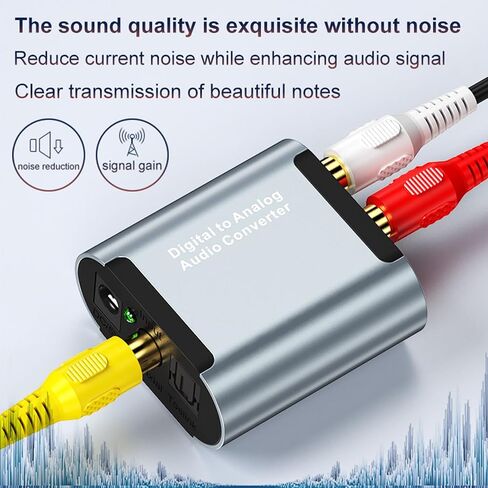 RIIPOO Digital to Analog Audio Converter - DAC Support Digital SPDIF Optical Input to Analog L/R RCA Output Converter Toslink Optical to L/R Audio Adapter for PS3, HD DVD, PS4, Amp, Apple TV in Saudi Arabia