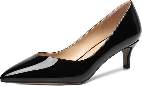 AMBELIGHT Womens Casual Slip On Pointed Toe Dress Shoes Patent Kitten Low Heel Pumps Shoes 2 Inch in Saudi Arabia