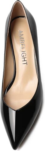 AMBELIGHT Womens Casual Slip On Pointed Toe Dress Shoes Patent Kitten Low Heel Pumps Shoes 2 Inch in Saudi Arabia