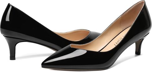 AMBELIGHT Womens Casual Slip On Pointed Toe Dress Shoes Patent Kitten Low Heel Pumps Shoes 2 Inch in Saudi Arabia