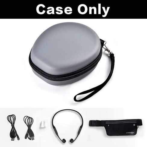 حافظة متوافقة مع AfterShokz Aeropex/Trekz Air/لسماعات الرأس اللاسلكية ذات التوصيل العظمي المفتوحة من التيتانيوم AS650 / AS800، حامل تخزين يناسب سدادات الأذن والكابلات والملحقات (الصندوق فقط) in Kuwait