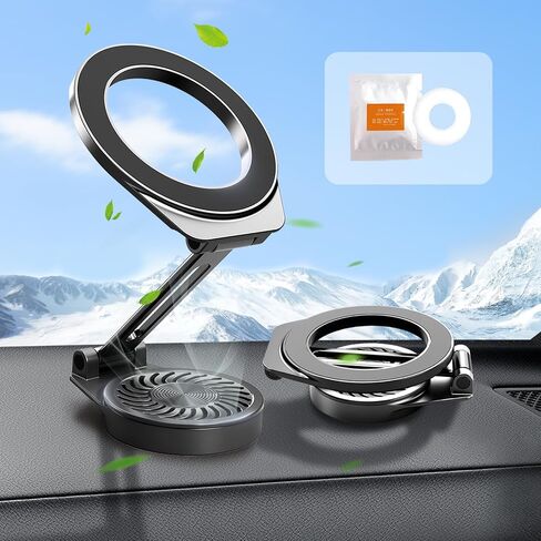 Magnetic Phone Holder for Car，[All-Metal] Foldable Magnetic Phone Holder for Car, 360° Rotation Car Mount Strong Magnets Car Phone Holder Fits iPhone 15 14 13 12 Pro Max All Smartphones in Saudi Arabia