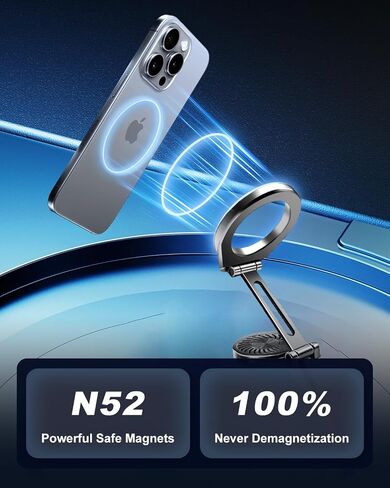 Magnetic Phone Holder for Car，[All-Metal] Foldable Magnetic Phone Holder for Car, 360° Rotation Car Mount Strong Magnets Car Phone Holder Fits iPhone 15 14 13 12 Pro Max All Smartphones in Saudi Arabia
