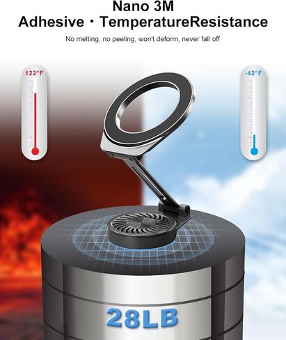 Magnetic Phone Holder for Car，[All-Metal] Foldable Magnetic Phone Holder for Car, 360° Rotation Car Mount Strong Magnets Car Phone Holder Fits iPhone 15 14 13 12 Pro Max All Smartphones in Saudi Arabia