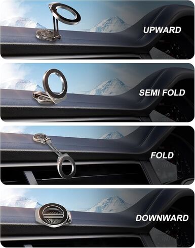 Magnetic Phone Holder for Car，[All-Metal] Foldable Magnetic Phone Holder for Car, 360° Rotation Car Mount Strong Magnets Car Phone Holder Fits iPhone 15 14 13 12 Pro Max All Smartphones in Saudi Arabia