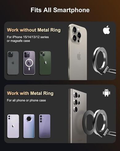 Magnetic Phone Holder for Car，[All-Metal] Foldable Magnetic Phone Holder for Car, 360° Rotation Car Mount Strong Magnets Car Phone Holder Fits iPhone 15 14 13 12 Pro Max All Smartphones in Saudi Arabia