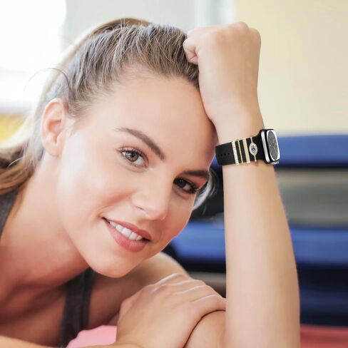 سحر ALMNVO الماسي اللامع لأساور ساعات Apple 46 مم 45 مم 44 مم 42 مم 41 مم 40 مم 38 مم 49 مم، سوار حلقات زخرفية منزلقة معدنية لامعة لسلسلة iWatch Ultra/2 10 9 8 7 se 6 5 4 3 للنساء in Kuwait