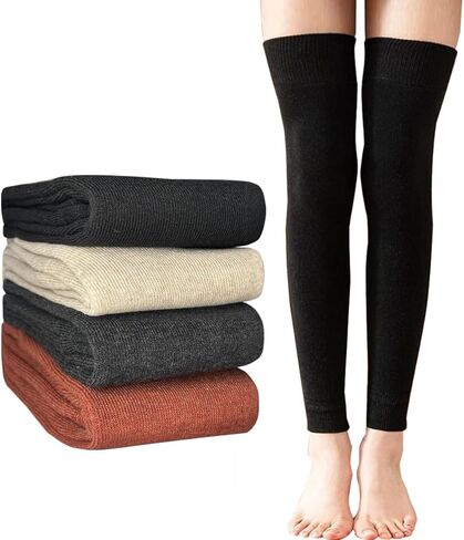 Black Knee High Tall Socks,Thin Thigh High Socks,Suitable for all Aeasons Comfortable and Soft Knitted Thin Style,Leg Warmers for Women Winter,Suitable for all seasons in Saudi Arabia