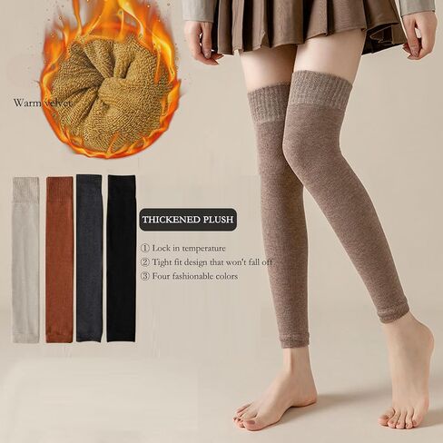 Black Knee High Tall Socks,Thin Thigh High Socks,Suitable for all Aeasons Comfortable and Soft Knitted Thin Style,Leg Warmers for Women Winter,Suitable for all seasons in Saudi Arabia