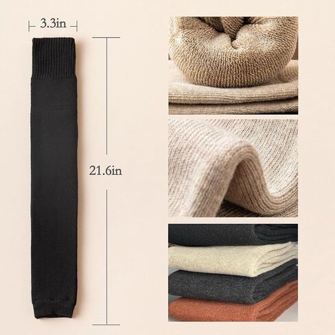 Black Knee High Tall Socks,Thin Thigh High Socks,Suitable for all Aeasons Comfortable and Soft Knitted Thin Style,Leg Warmers for Women Winter,Suitable for all seasons in Saudi Arabia