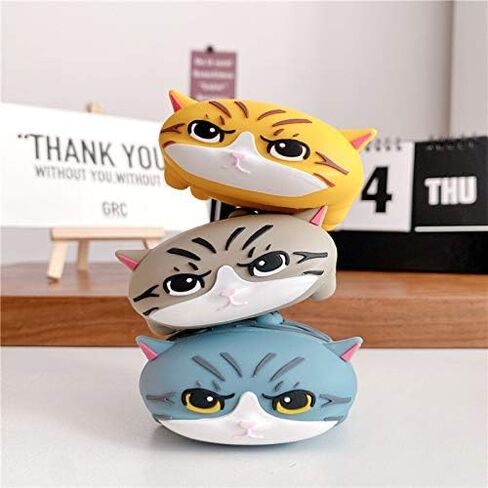 Silicone Case Compatible for Apple Airpods with Funny Cute Cover [Cute Pet Design](Cat Grey) in Saudi Arabia