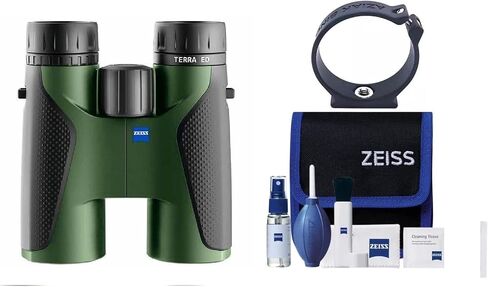منظار Zeiss 10x42 Terra ED ومجموعة أدوات التنظيف Zeiss ومحول Aziak Bino (أخضر) in Saudi Arabia