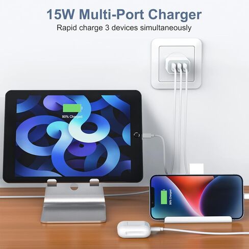 قابس USB، 2 حزمة 15 وات 3 منافذ USB شاحن حائط Amoner 2023 ترقية شاحن USB كتلة iPhone Cube محول لـ iPhone 14 13 12 11 X SE XS 8 Galaxy S22 S21 S20 Android in Kuwait