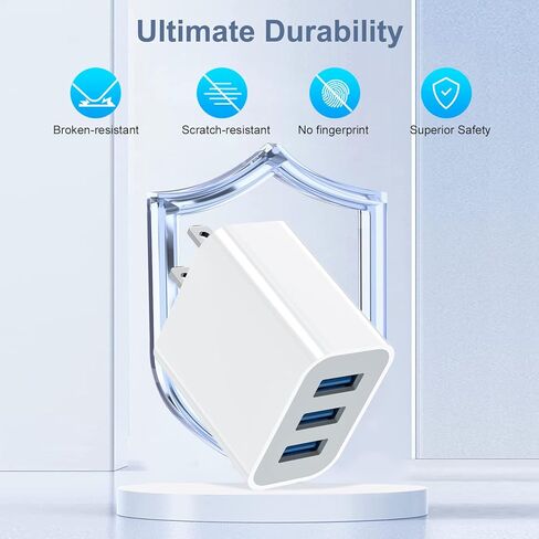 قابس USB، 2 حزمة 15 وات 3 منافذ USB شاحن حائط Amoner 2023 ترقية شاحن USB كتلة iPhone Cube محول لـ iPhone 14 13 12 11 X SE XS 8 Galaxy S22 S21 S20 Android in Kuwait